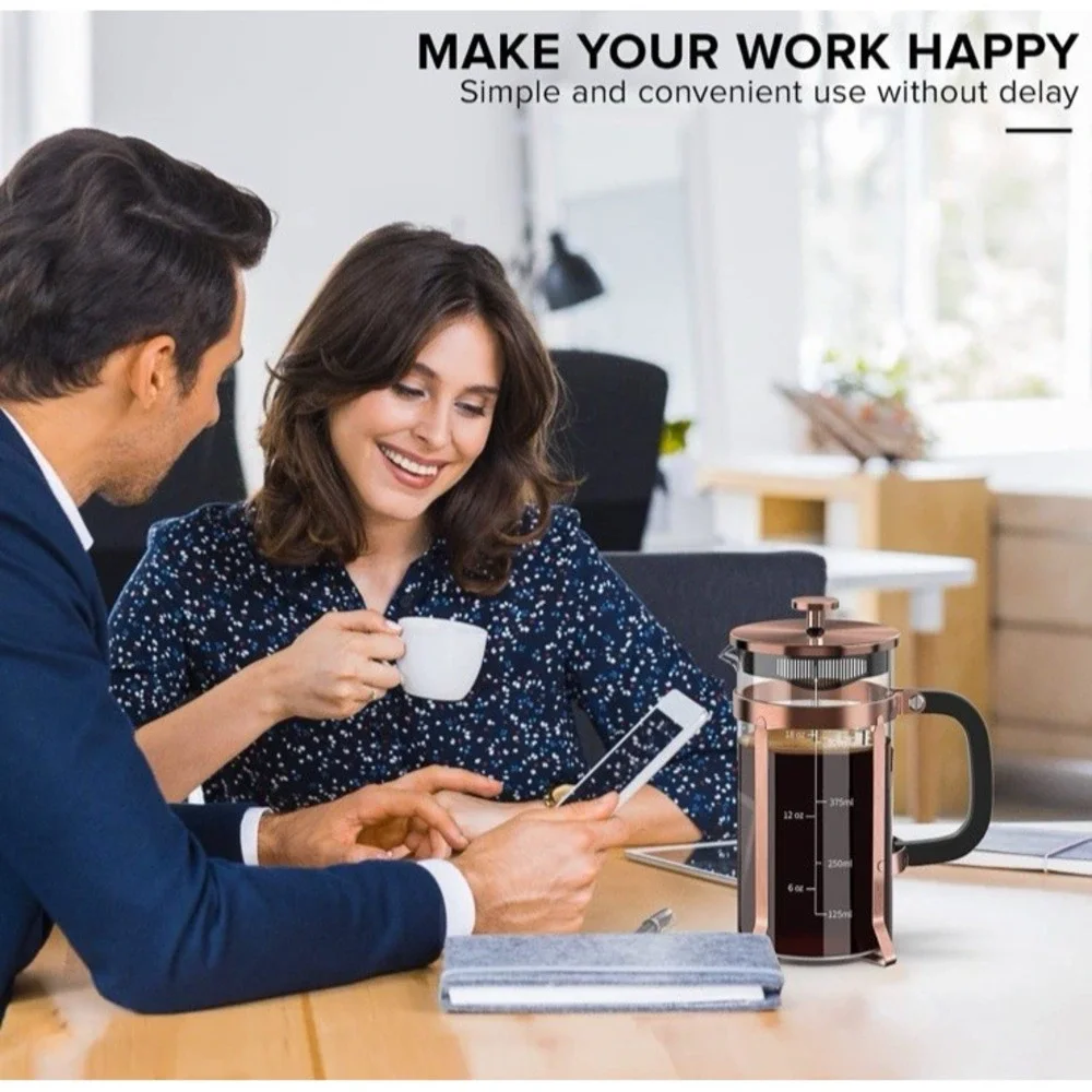 QUQIYSO French Press 21 oz Coffee‎ Maker Black in Color
